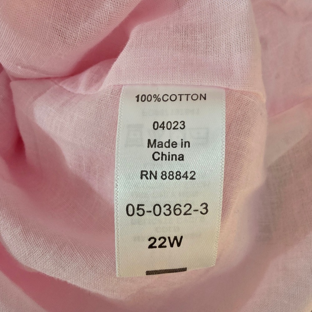 NWT Roaman's Pink Cotton Eyelet Lace Dress Womens 22W Boho Embroidered Cottageco - Picture 12 of 13